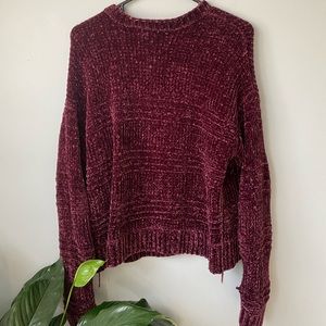 L.A. Hearts dark maroon sweater